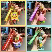 سلسلة مفاتيح شكل سبونج بوب و اصدقاء البحر مع حلقة...