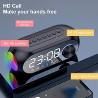 ساعة منبه رقمي مزدوج مع مكبر صوت بلوتوث باضاءة ملو...