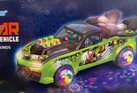 لعبة سيارة سباق سريعة باطارات مضيئة دوران مع موسيق...