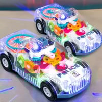 لعبة سيارة الشرطة الدوارة بتصميم شفاف ودوران 360 د...