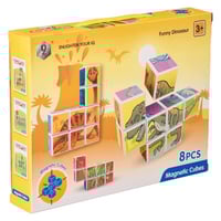 مجموعة مكعبات مغناطيسية 8 مكعبات بالوان و رسومات ج...