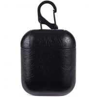 غطاء حماية من الجلد مزود بخطاف معدني لسماعات أبل آ...
