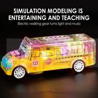 لعبة حافلة مدرسية شفافة دوران 360 درجة محاكاة الصو...