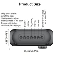 ساعة منبه رقمي مزدوج مع مكبر صوت بلوتوث باضاءة ملو...