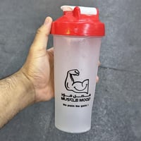 شيكر براند مصل مود(شفاف،غطاء أحمر)-600مل+كرة خلط ه...