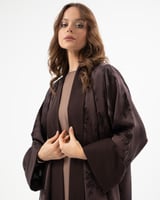 عباية حرير جاكار بقصة نصف كلوش