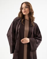 عباية حرير جاكار بقصة نصف كلوش