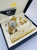 طقم ساعة وقلم وكبك وسبحة فاندر بلو