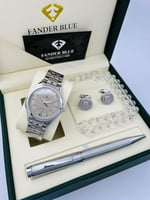 طقم ساعة وقلم وكبك وسبحة فاندر بلو