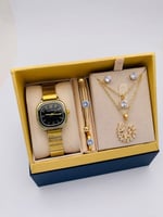 طقم ساعة نسائية ومجموعة سلاسل ماركة فندر بلو 2024...