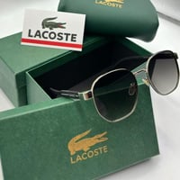 نظارة شمسية لاكوست لون اسود اطار ذهبي درجة اولى