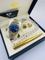 طقم ساعة وقلم وكبك وسبحة فاندر بلو