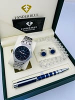 طقم ساعة وقلم وكبك وسبحة فاندر بلو