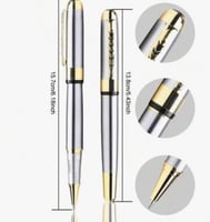 قلم جاف لون فضي على ذهبي