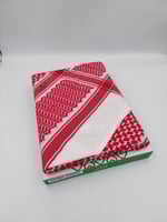 شماغ العجلان الذهبي رجالي أحمر غامق 4 ختم اسود