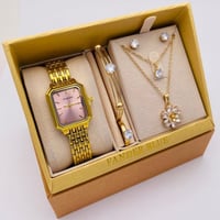طقم ساعة نسائية وسلسال وسوارة ماركة فندر بلو