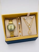 طقم ساعة نسائية ومجموعة سلاسل ماركة فندر بلو 2024...