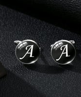 كبك فضي على اسود اضافة حرف A