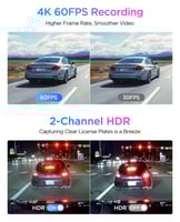 داش كام فيوفو VIOFO A329S 3CH 4K GPS أمامية ، خلفي...