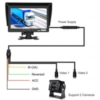 كاميرا للشاحنات والمعدات الثقيلة كاميراتين مع شاشة