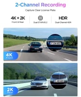 داش كام فيوفو VIOFO A329S 2CH 4K GPS أمامية ، خلفي...