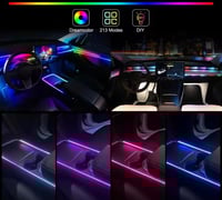 شريط ضوء محيطي LED نيون RGB داخلي للسيارة