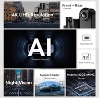 داش كام DDPAI N5 DUAL - 4K أمامية + خلفية + رادار...