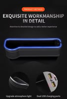 منظم تخزين للسيارة باطراف مضيئة 7 الوان مع منفذ US...