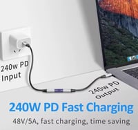 وصلة تمديد كيبل تايب سي USB4 فائقة السرعة (240 واط...