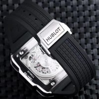 ساعه هوبلت مربع HUBLOT سبورت رجالي سلفر بلاك