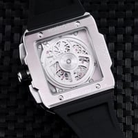 ساعه هوبلت مربع HUBLOT سبورت رجالي سلفر بلاك