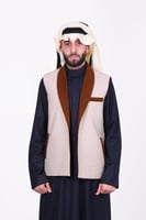 سديري دبل فيس بني غامق مع بيج