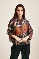 قميص واسع مطبع