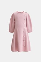 فستان تويد مزين بأزرار