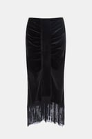 تنورة مخمل بأطراف هدب