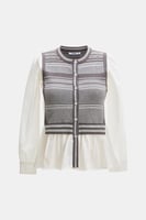 قميص بتفاصيل محبوكة مقلمة