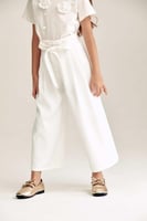 بنطلون بخصر عالي برباط