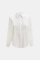 قميص بأكمام مخرمة ومطرزة