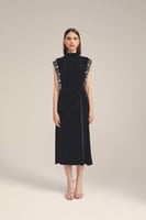 فستان مخمل مزين بالكريستال