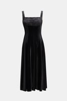 فستان مخمل بحمالات