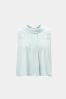 بلوزة بلاأكمام مزينه بأربطة