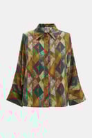 قميص واسع بطبعات هندسية