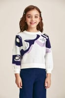 كنزة موردة بتفاصيل الترتر