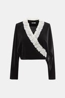 بلوزة مخمل بكشكش