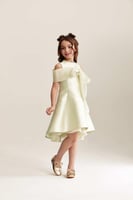 فستان تفتا مزين بفيونكة