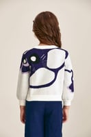 كنزة موردة بتفاصيل الترتر