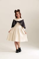 فستان محبوك بكاب جلد