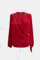 بلوزة سادة بنمط لف