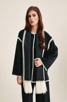 جاكيت مع وشاح بشراشيب