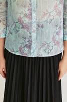 قميص مورد بأكمام متوسطة